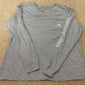 Vineyard Vines Heather Gray Long Sleeve Tee